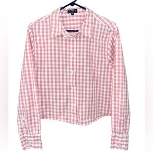 Velvet Heart Pink and White Gingham Button Up Shirt